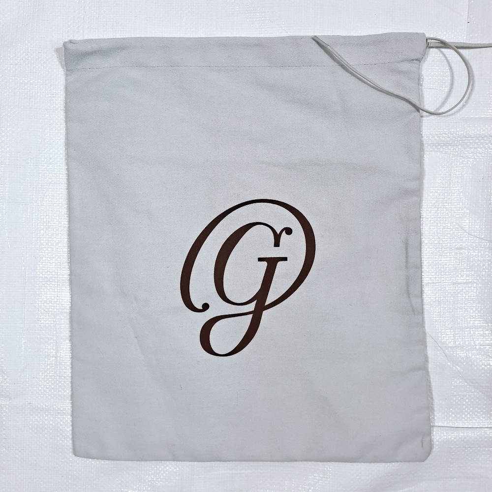 M. Gemi Grey Cream Cotton Drawstring Dust Cover Bag